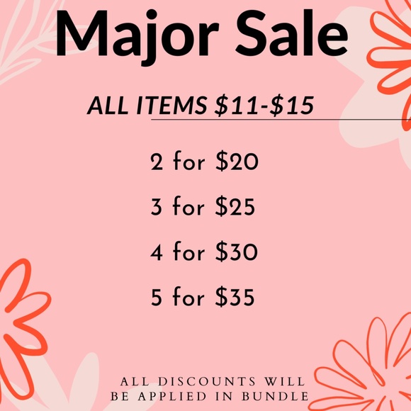 ALL ITEMS $11 - $15 MAJOR SALE